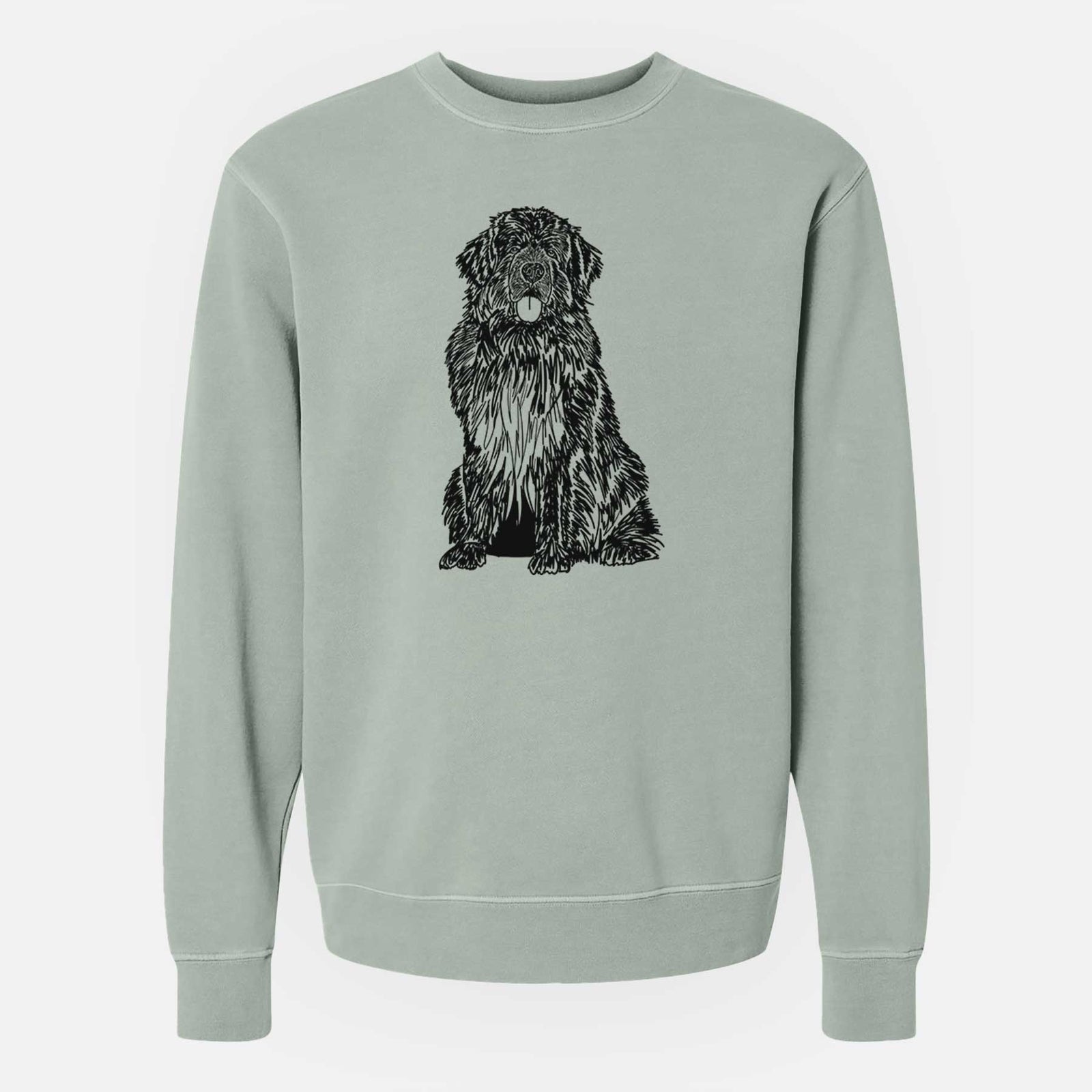 Doodled Newfoundland the - Unisex Pigment Dyed Crew Sweatshirt