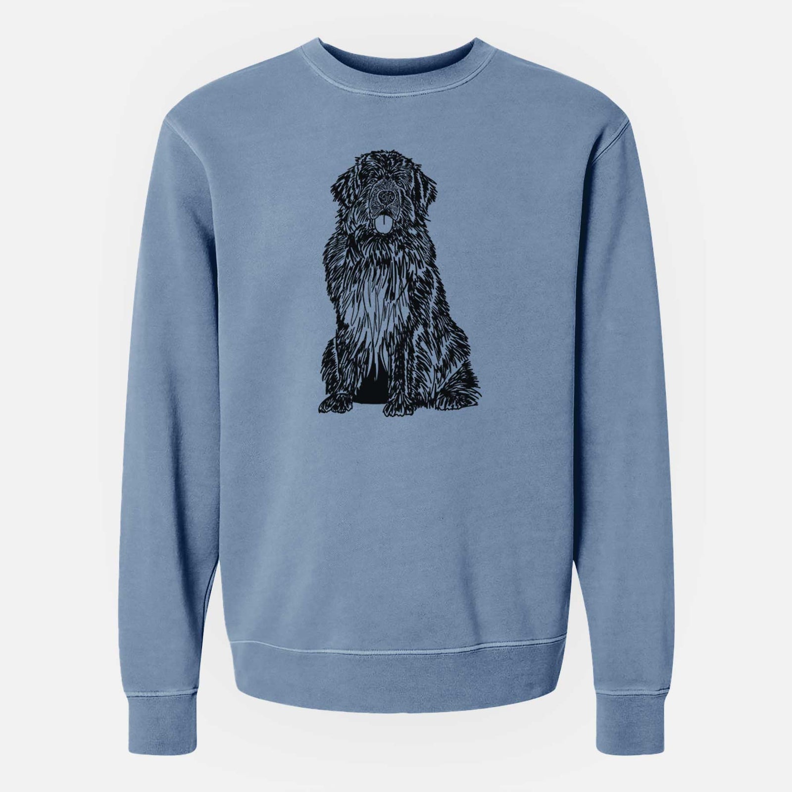 Doodled Newfoundland the - Unisex Pigment Dyed Crew Sweatshirt