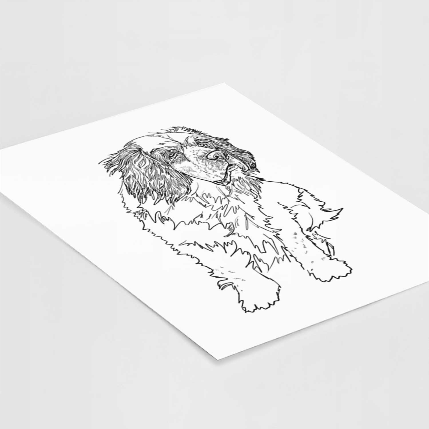 Doodled Nika the Clumber Spaniel Art Print