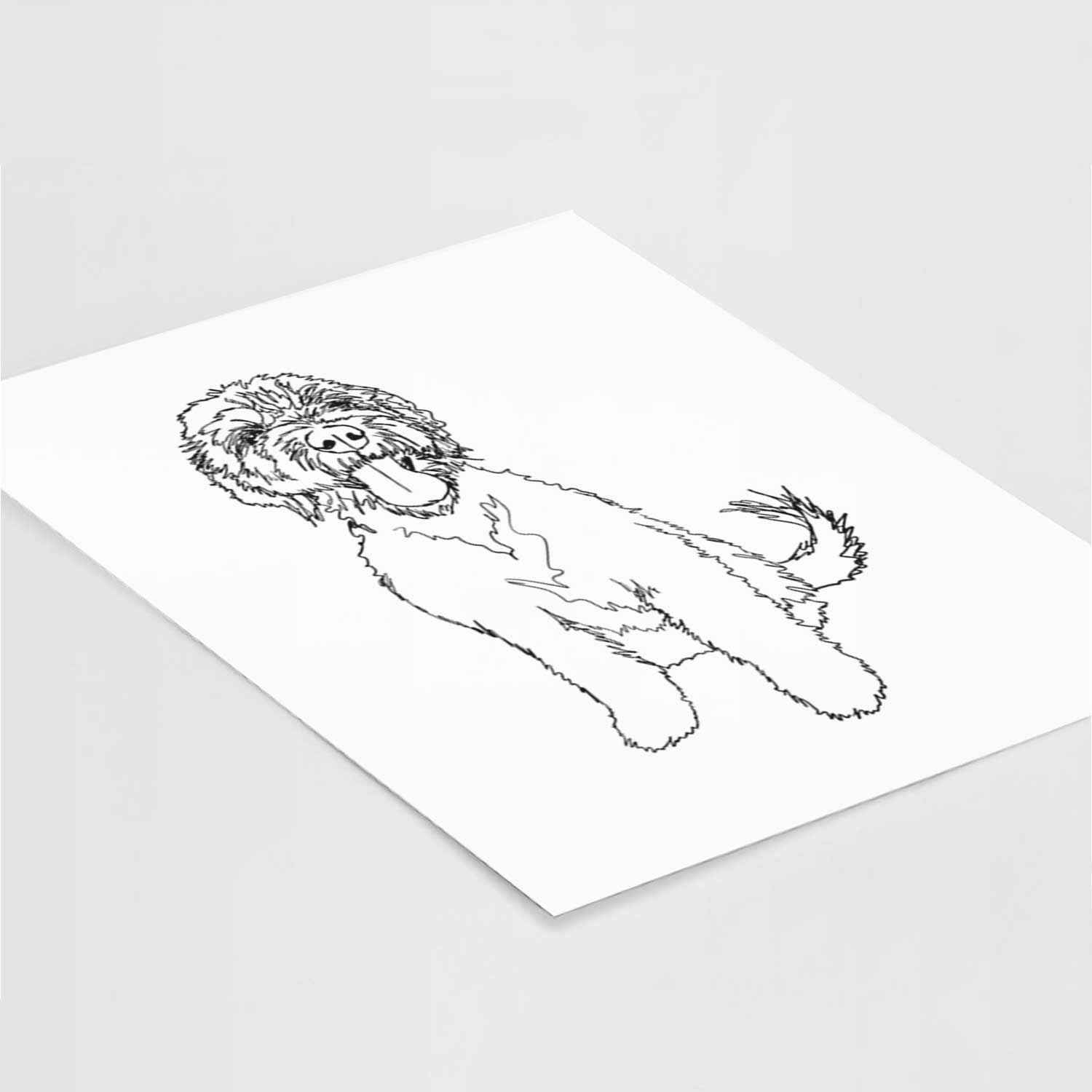 Doodled Oliver the Labradoodle Art Print