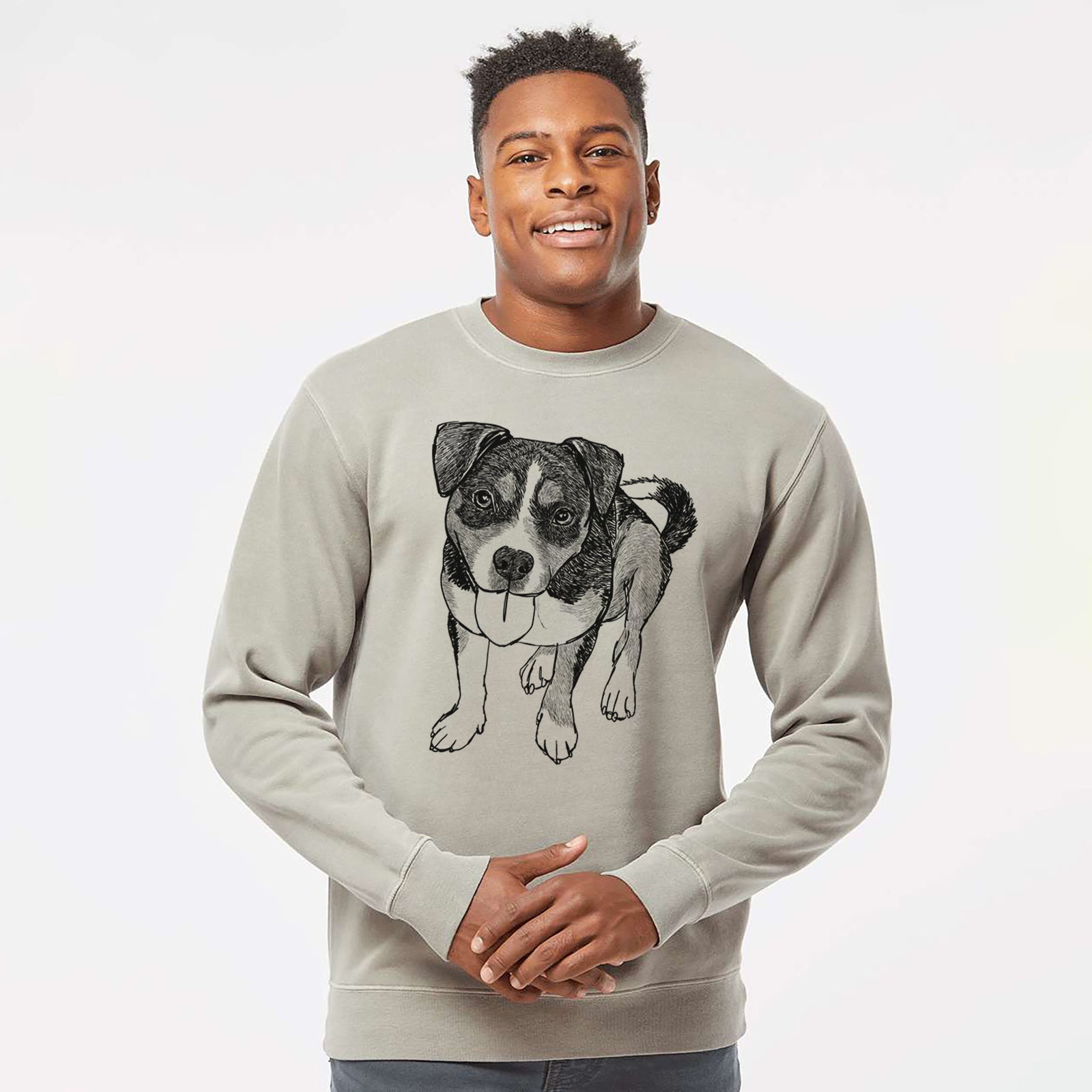 Doodled Paisley the Mixed Breed - Unisex Pigment Dyed Crew Sweatshirt