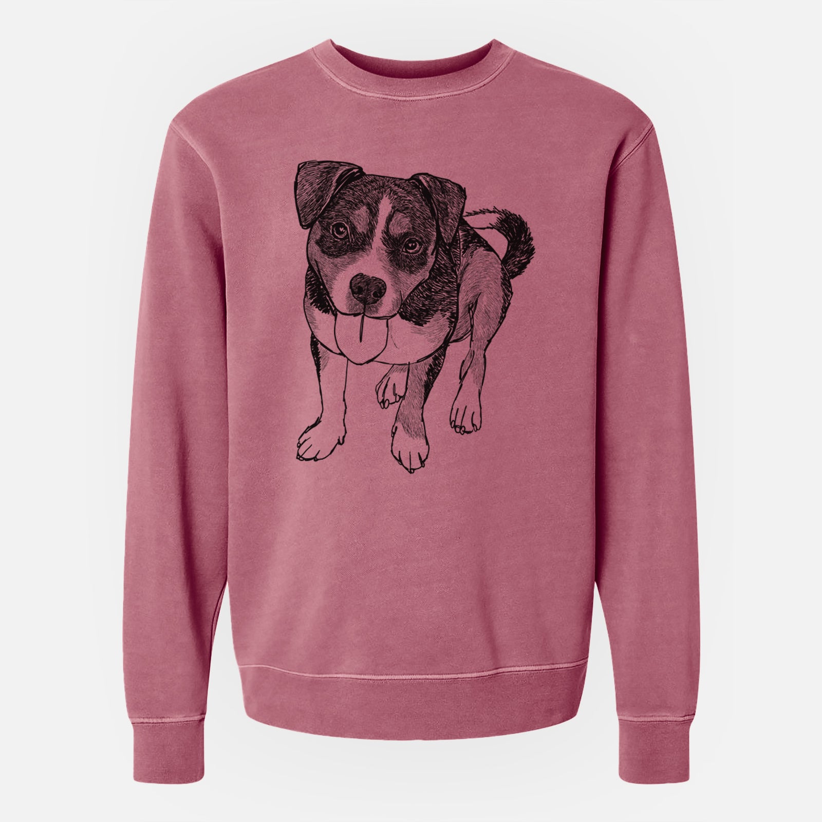 Doodled Paisley the Mixed Breed - Unisex Pigment Dyed Crew Sweatshirt