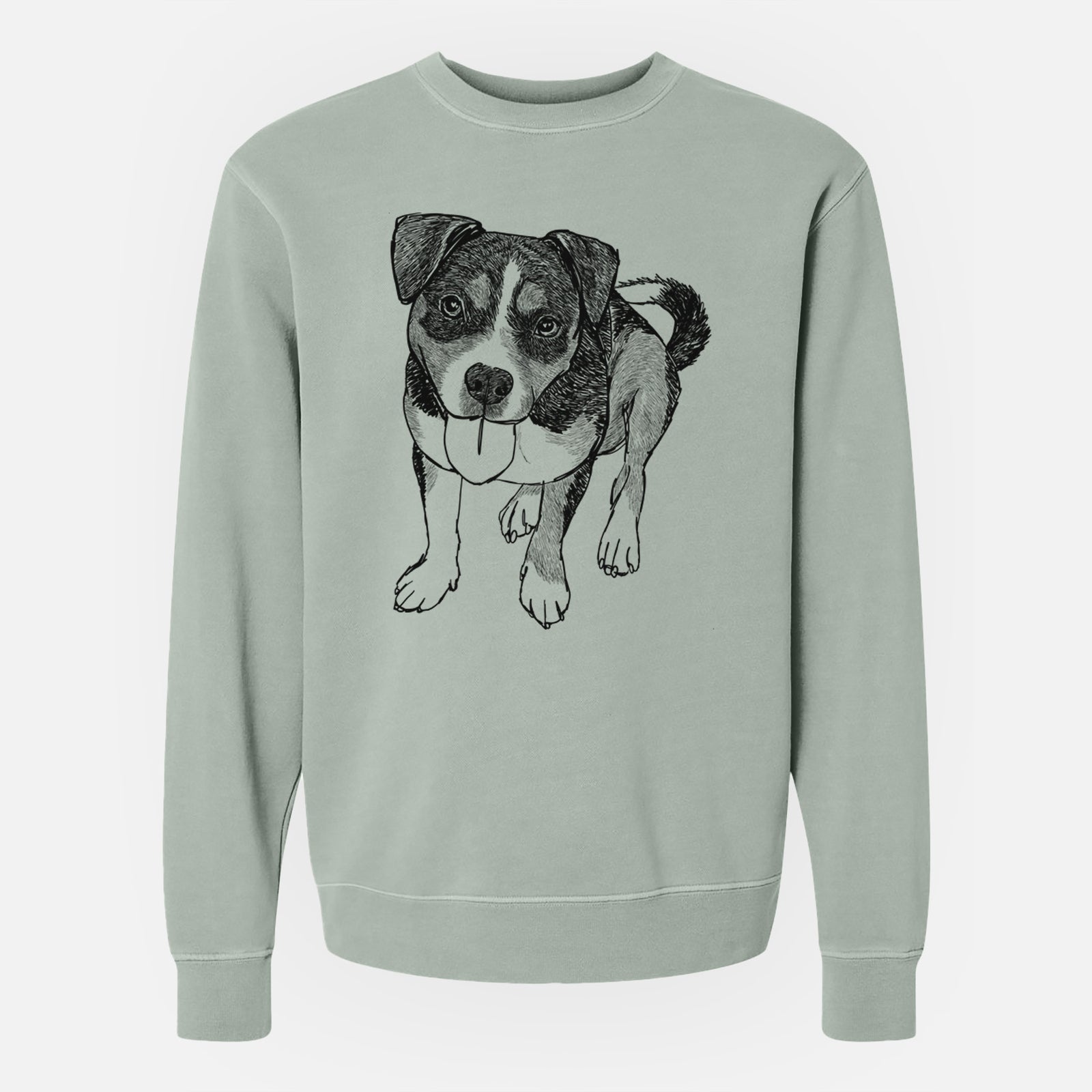 Doodled Paisley the Mixed Breed - Unisex Pigment Dyed Crew Sweatshirt