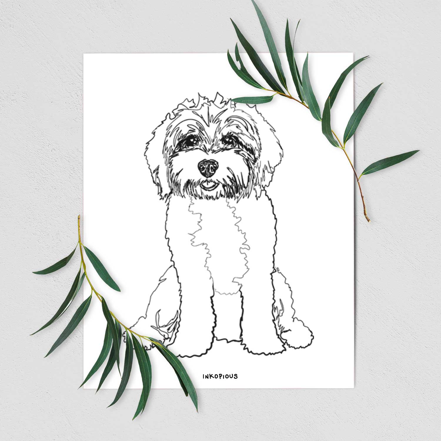 Doodled Penny Lane the Cavapoo Art Print