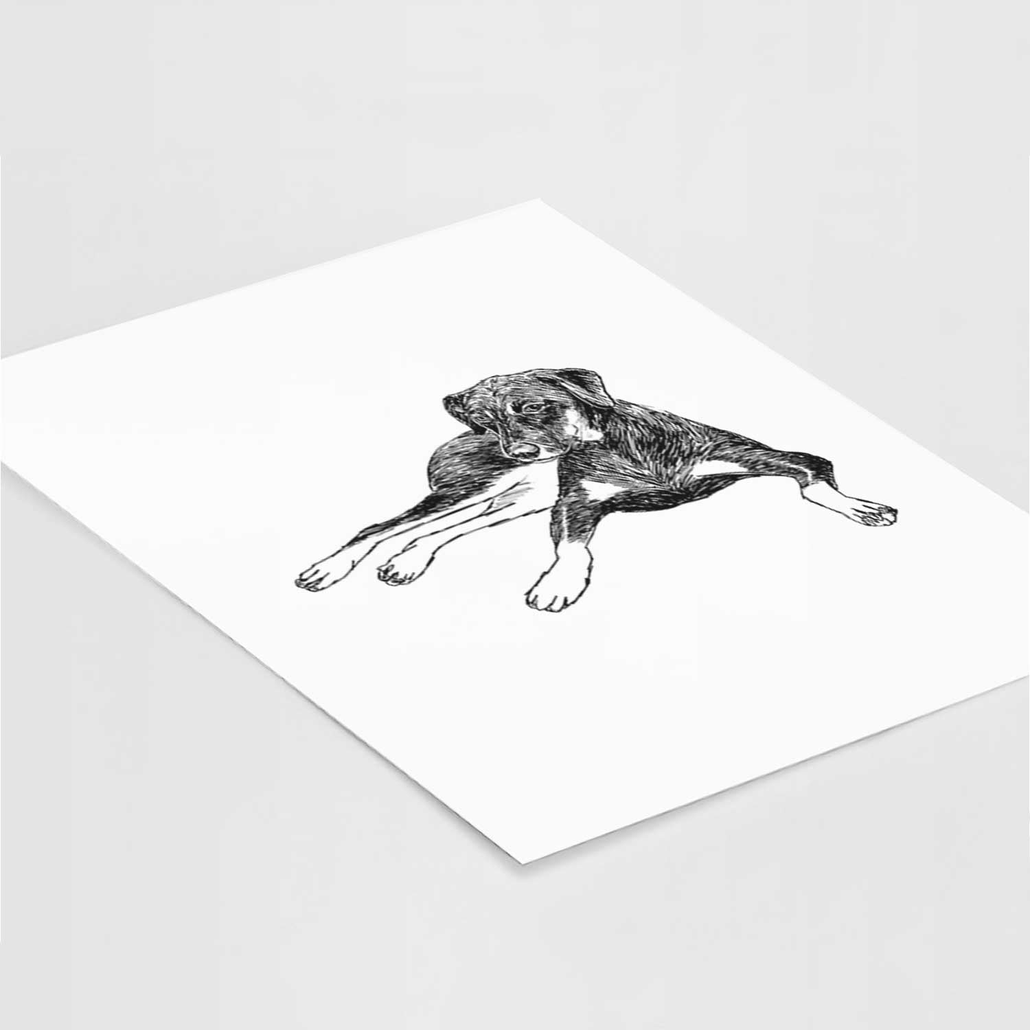 Doodled Penny Lee the Mixed Breed Art Print