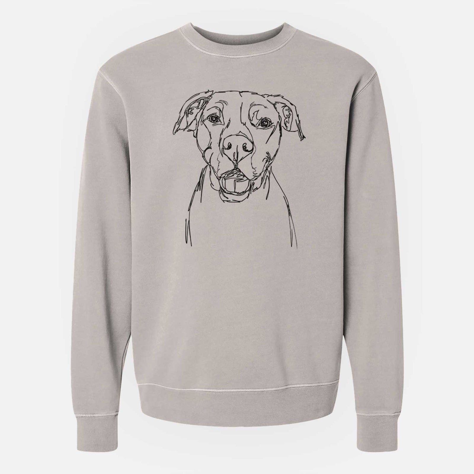 Doodled Pitbull Mix the - Unisex Pigment Dyed Crew Sweatshirt
