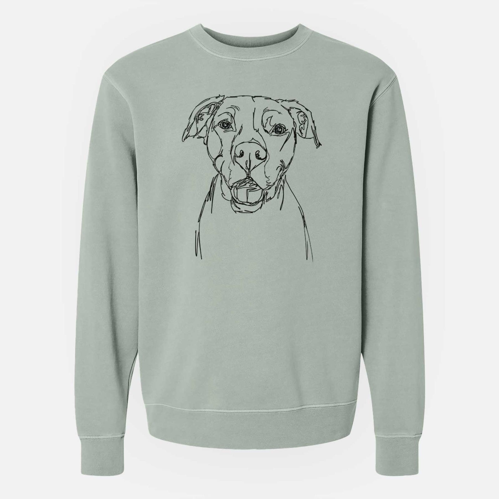 Doodled Pitbull Mix the - Unisex Pigment Dyed Crew Sweatshirt