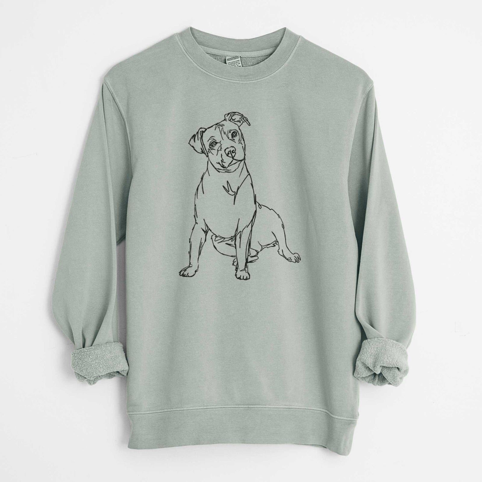 Doodled Pitbull the - Unisex Pigment Dyed Crew Sweatshirt
