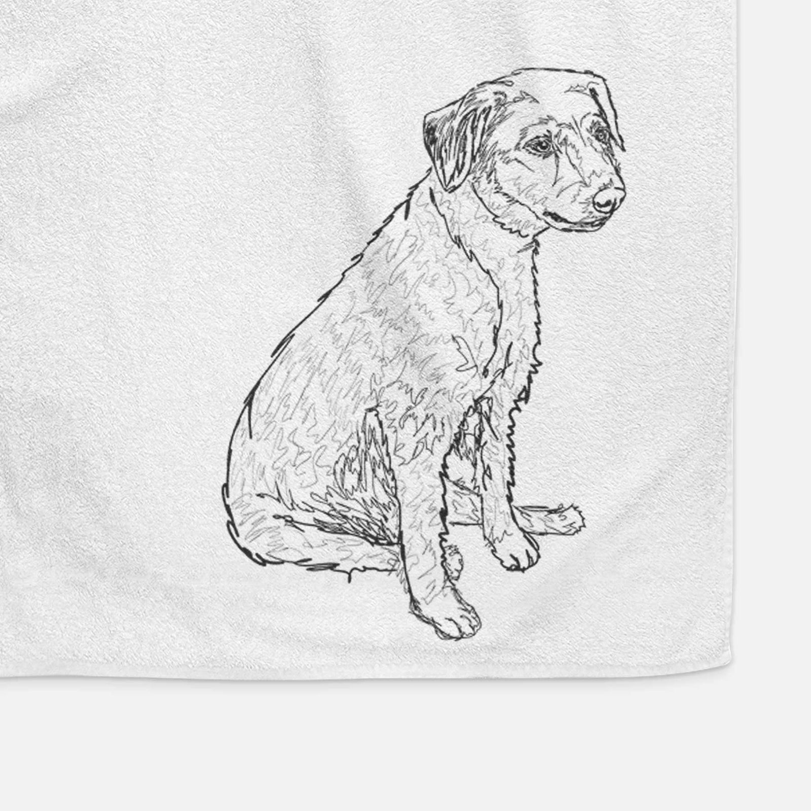 Doodled Poochie the Mixed Breed Decorative Hand Towel