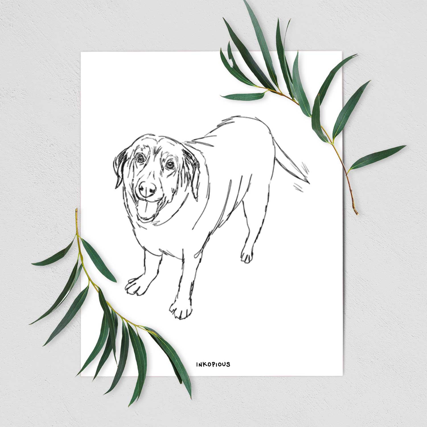 Doodled Puddles the Labrador Retriever Art Print