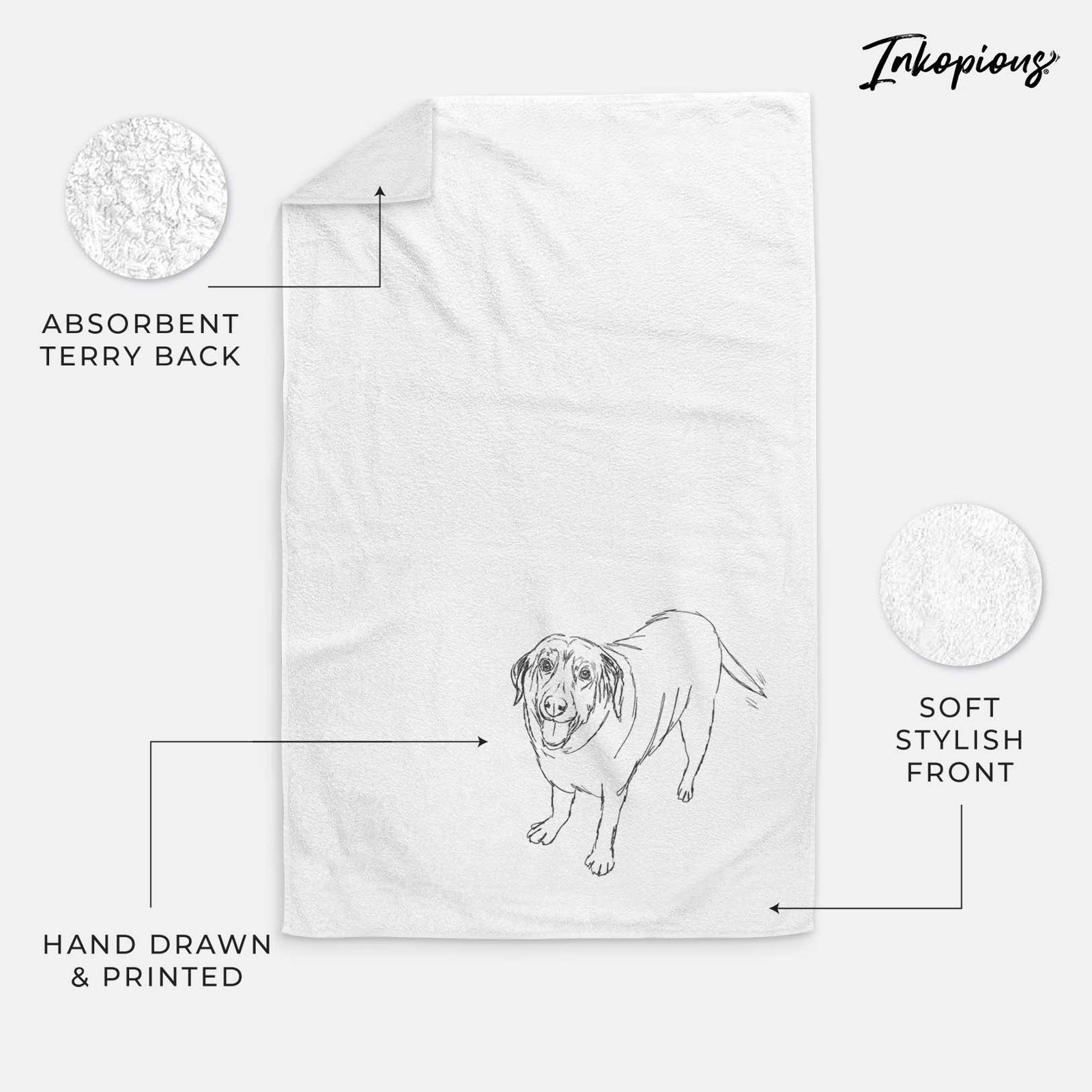 Doodled Puddles the Labrador Retriever Decorative Hand Towel