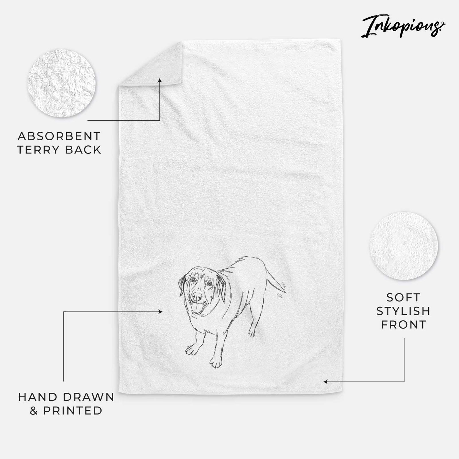 Doodled Puddles the Labrador Retriever Decorative Hand Towel