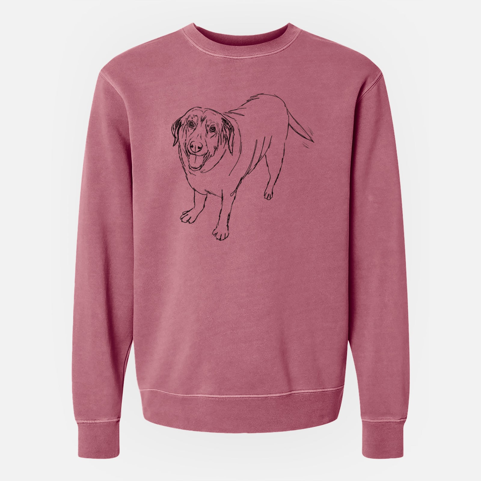 Doodled Puddles the Labrador Retriever - Unisex Pigment Dyed Crew Sweatshirt
