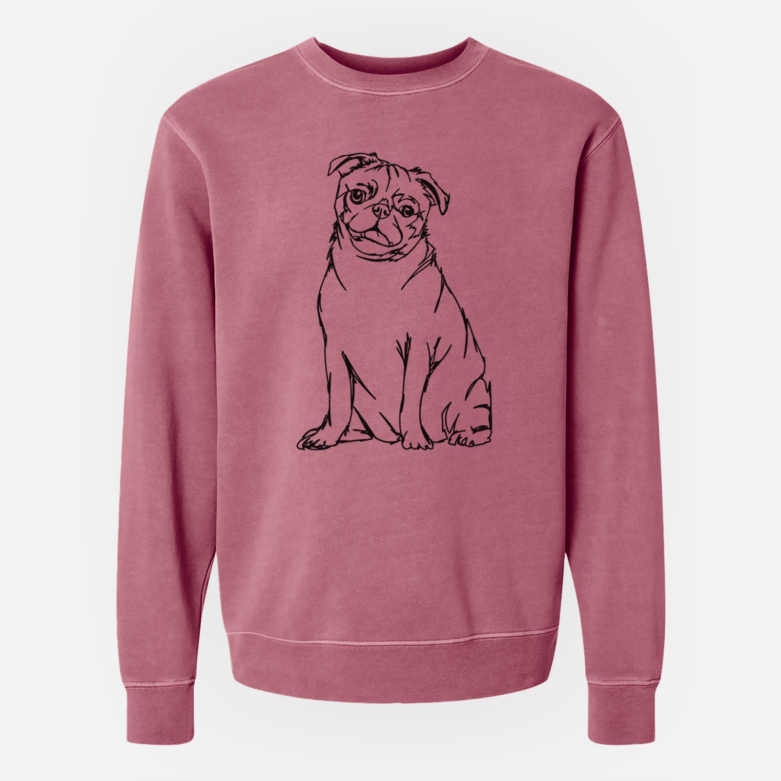 Doodled Pug the - Unisex Pigment Dyed Crew Sweatshirt
