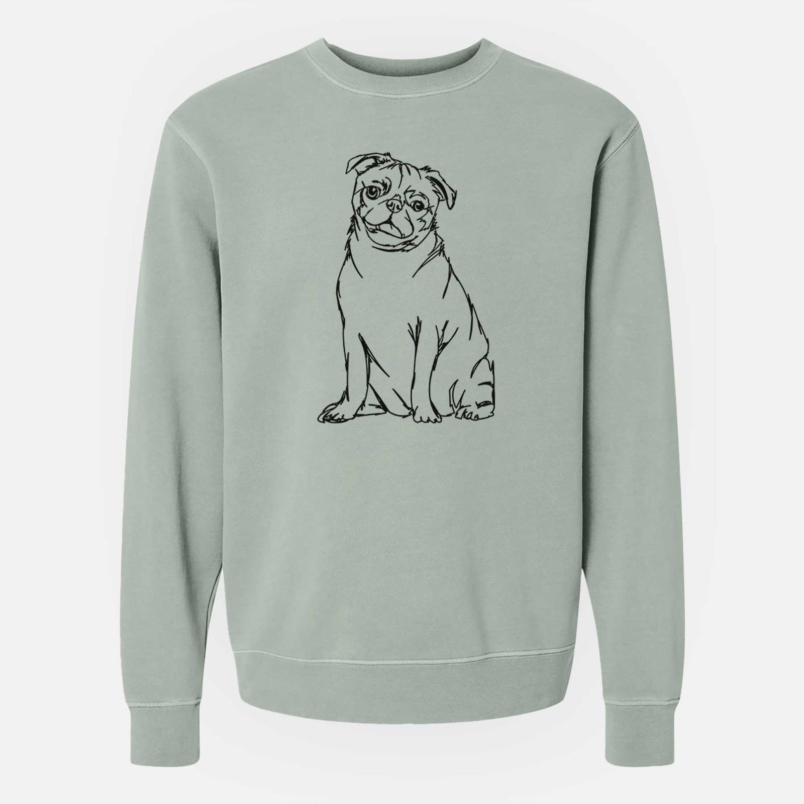 Doodled Pug the - Unisex Pigment Dyed Crew Sweatshirt