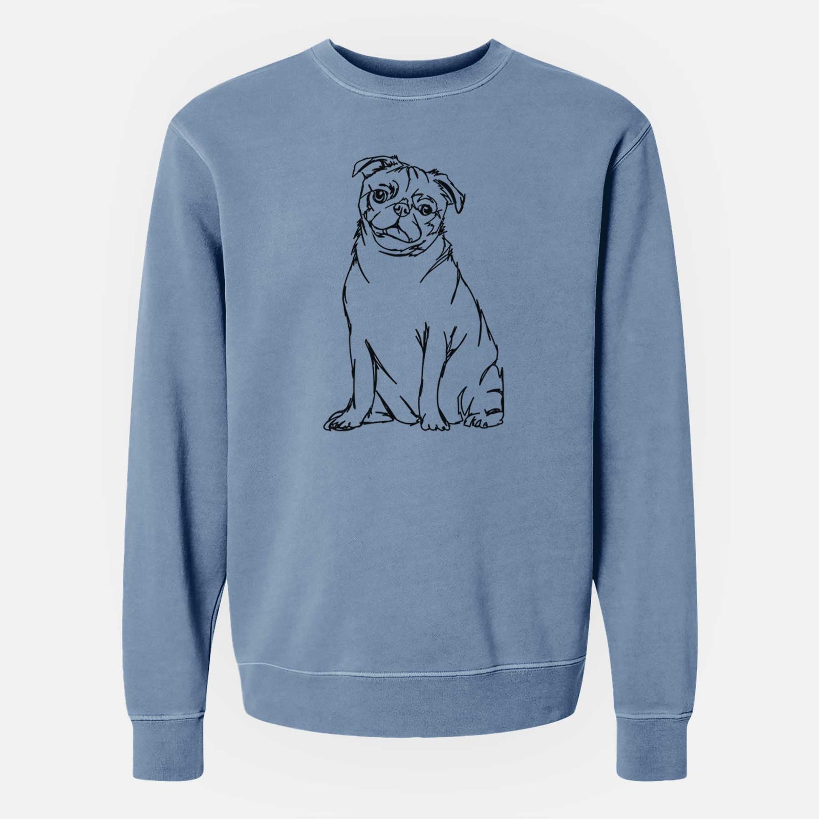 Doodled Pug the - Unisex Pigment Dyed Crew Sweatshirt