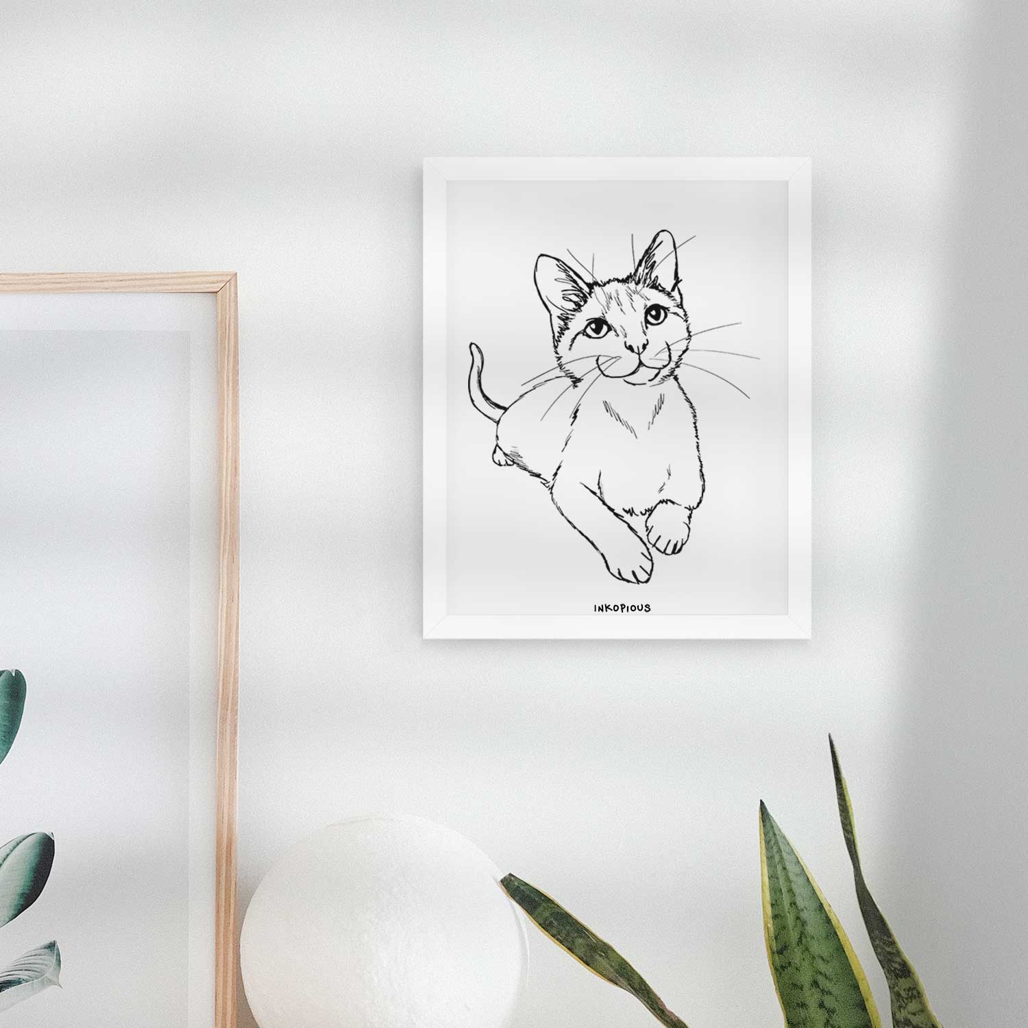 Doodled Quark the Siamese Cat Art Print