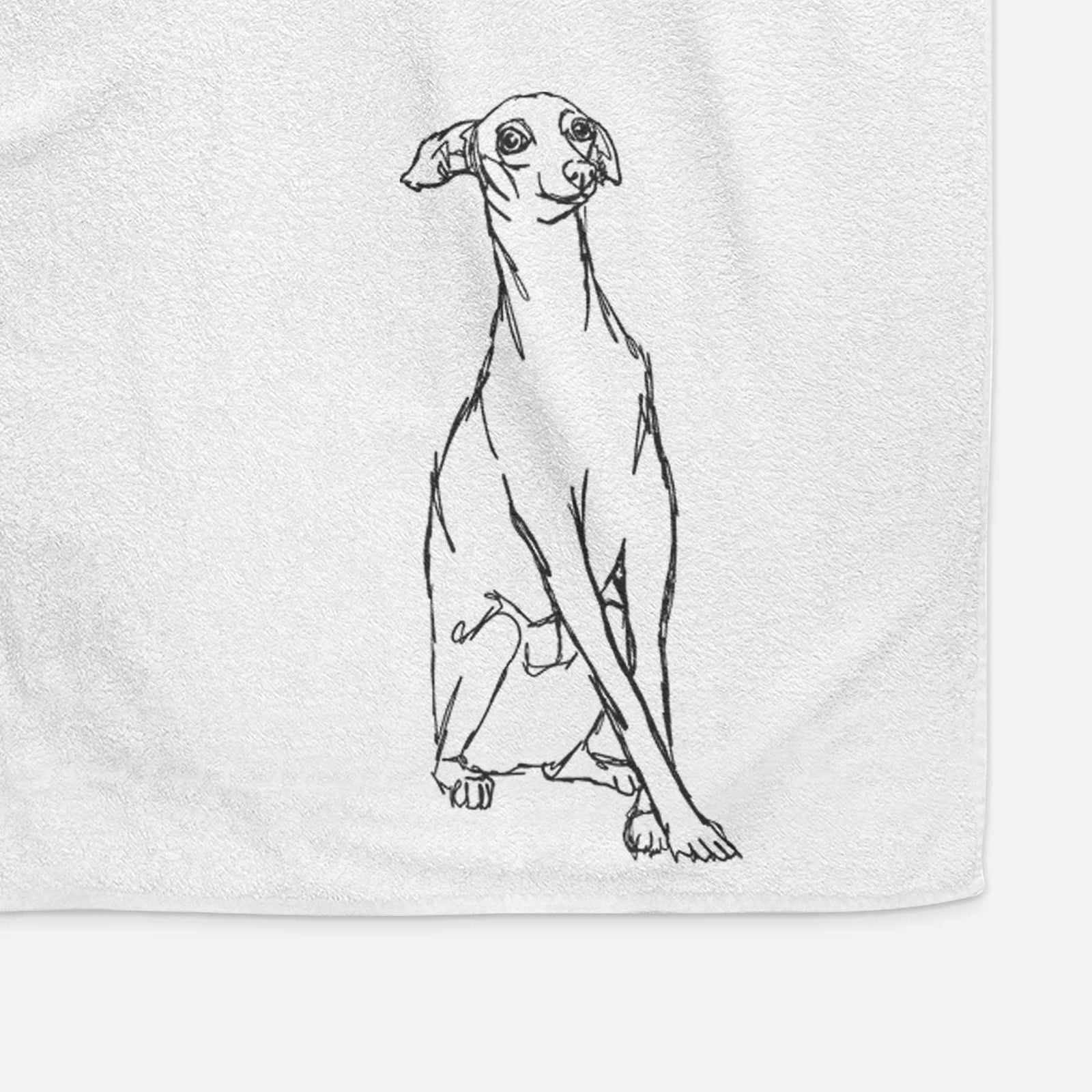 Doodled Queenie the Italian Greyhound Decorative Hand Towel