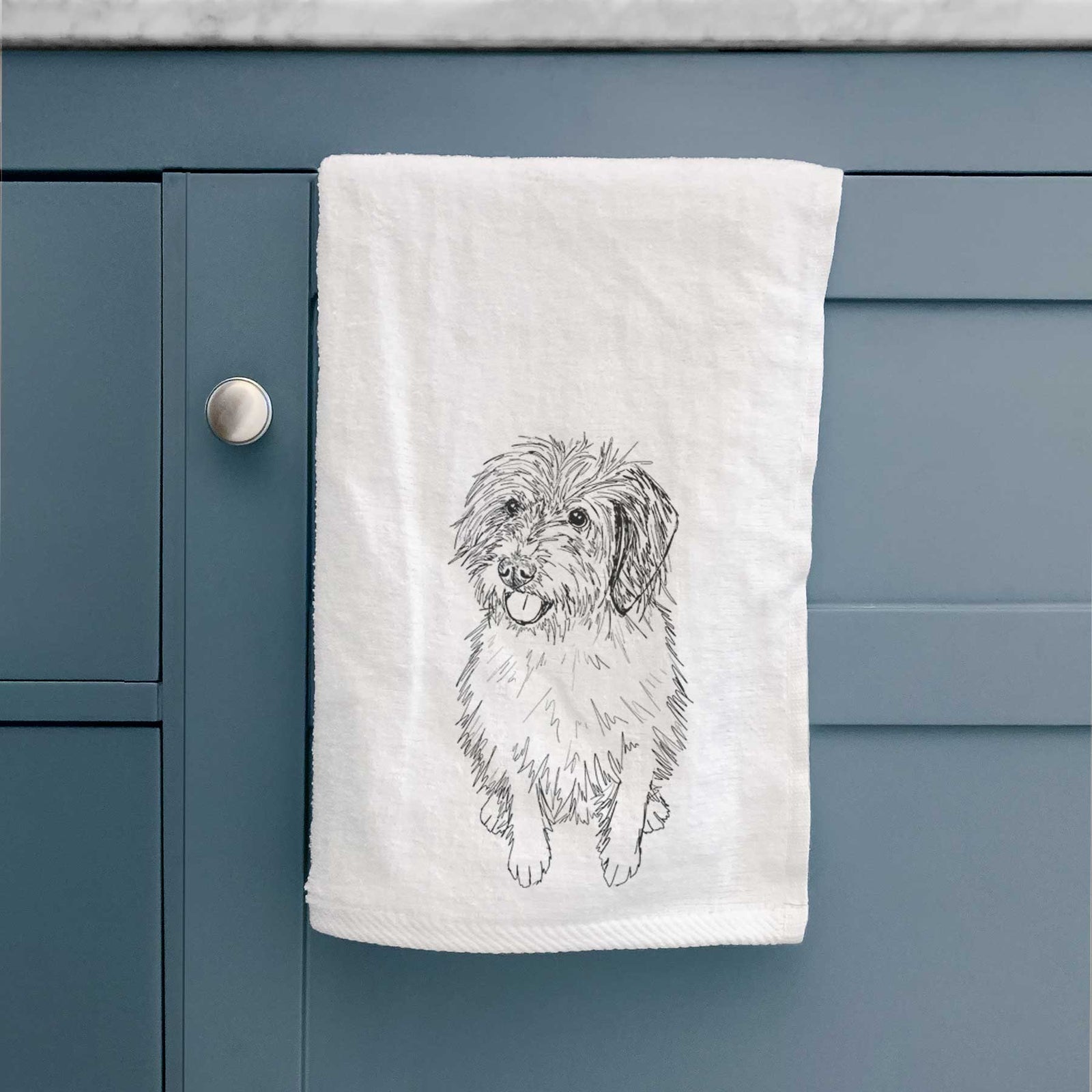 Doodled Rascal the Mixed Breed Decorative Hand Towel