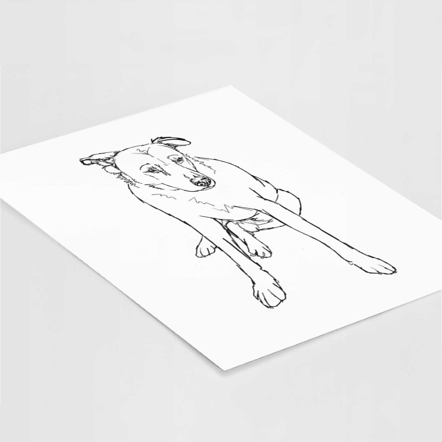 Doodled Red the Mixed Breed Art Print