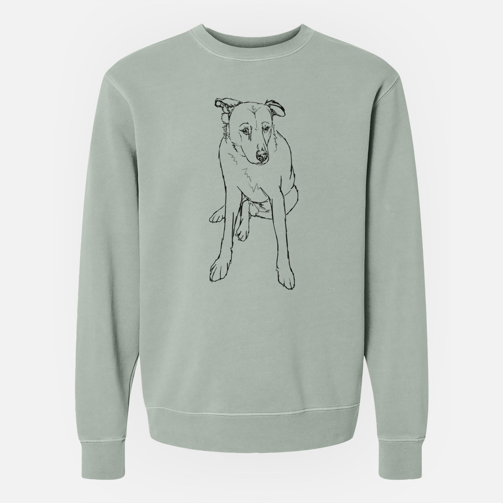 Doodled Red the Mixed Breed - Unisex Pigment Dyed Crew Sweatshirt
