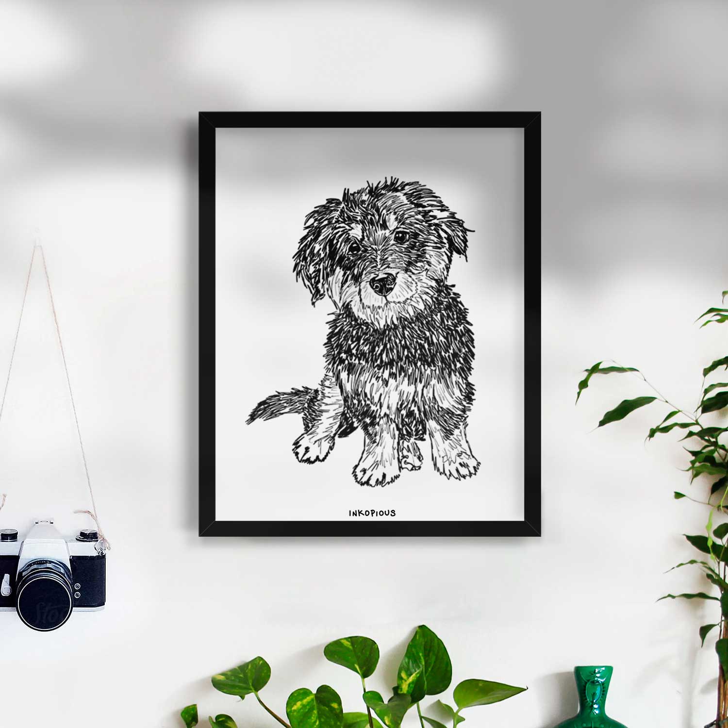 Doodled Remy the Mini Bernedoodle Art Print