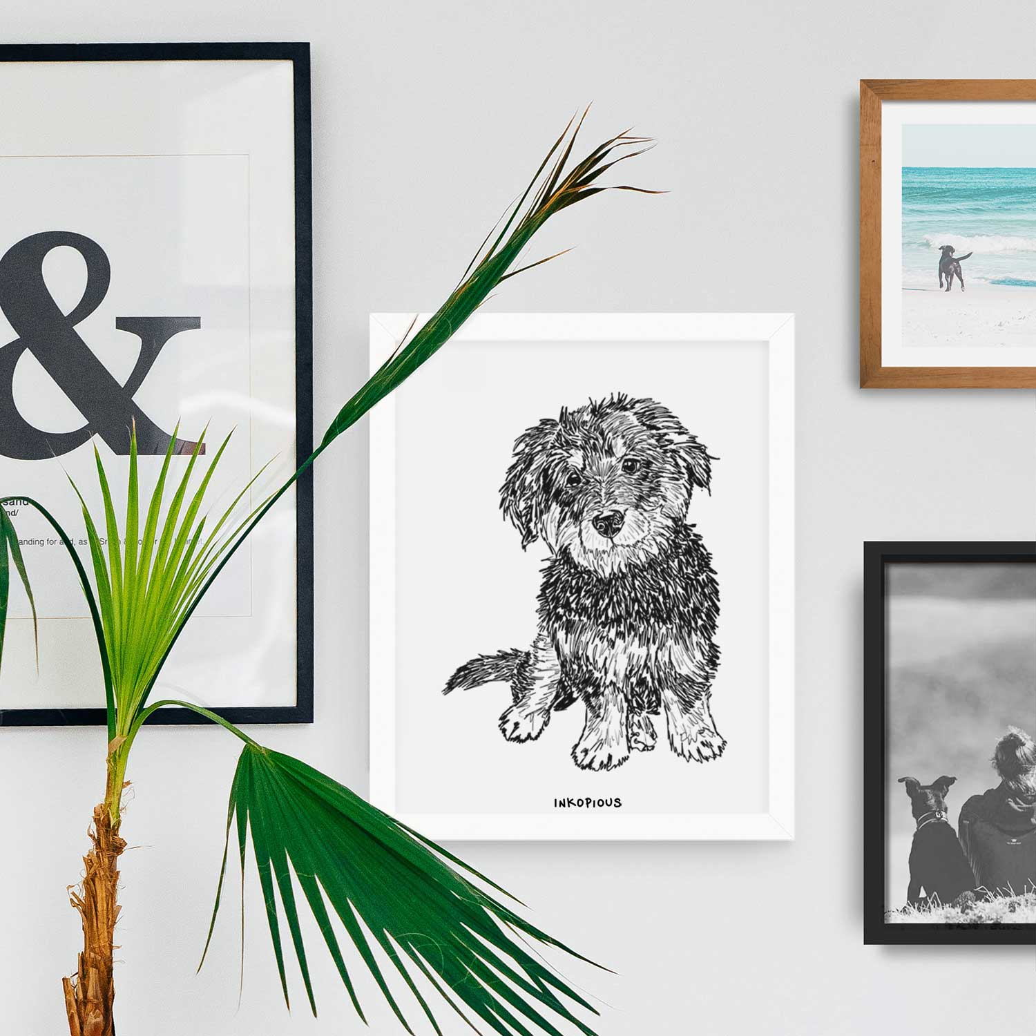 Doodled Remy the Mini Bernedoodle Art Print