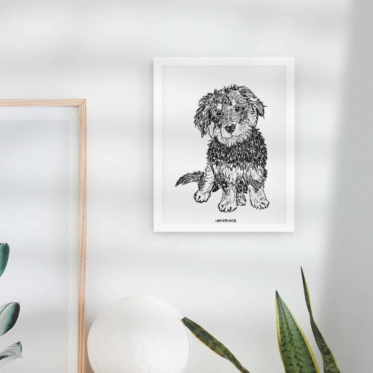 Doodled Remy the Mini Bernedoodle Art Print