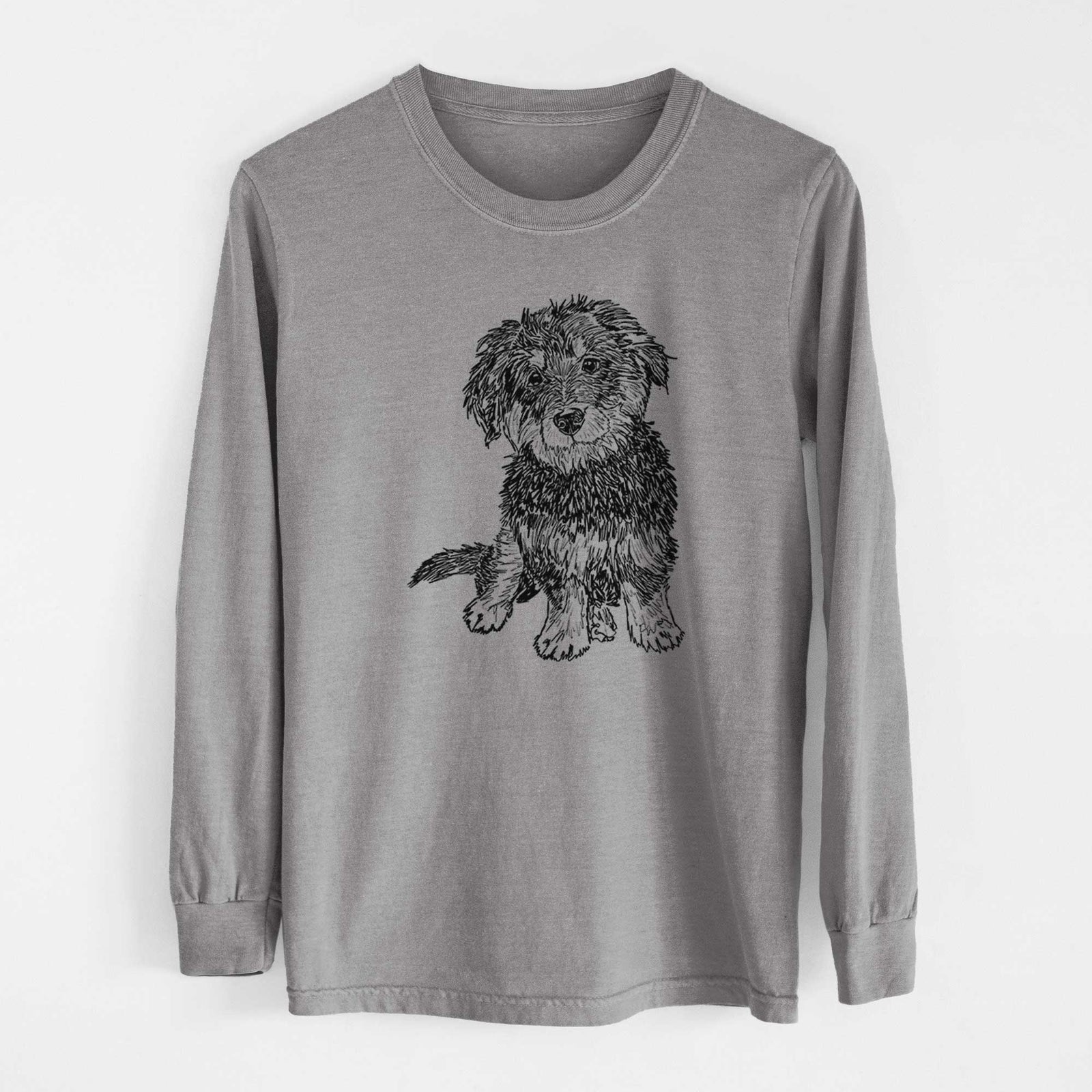 Doodled Remy the Mini Bernedoodle - Heavyweight 100% Cotton Long Sleeve