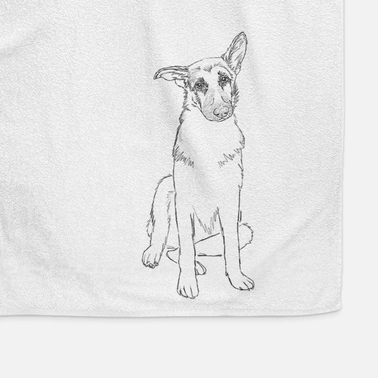 Doodled Riley the German Shepherd Decorative Hand Towel