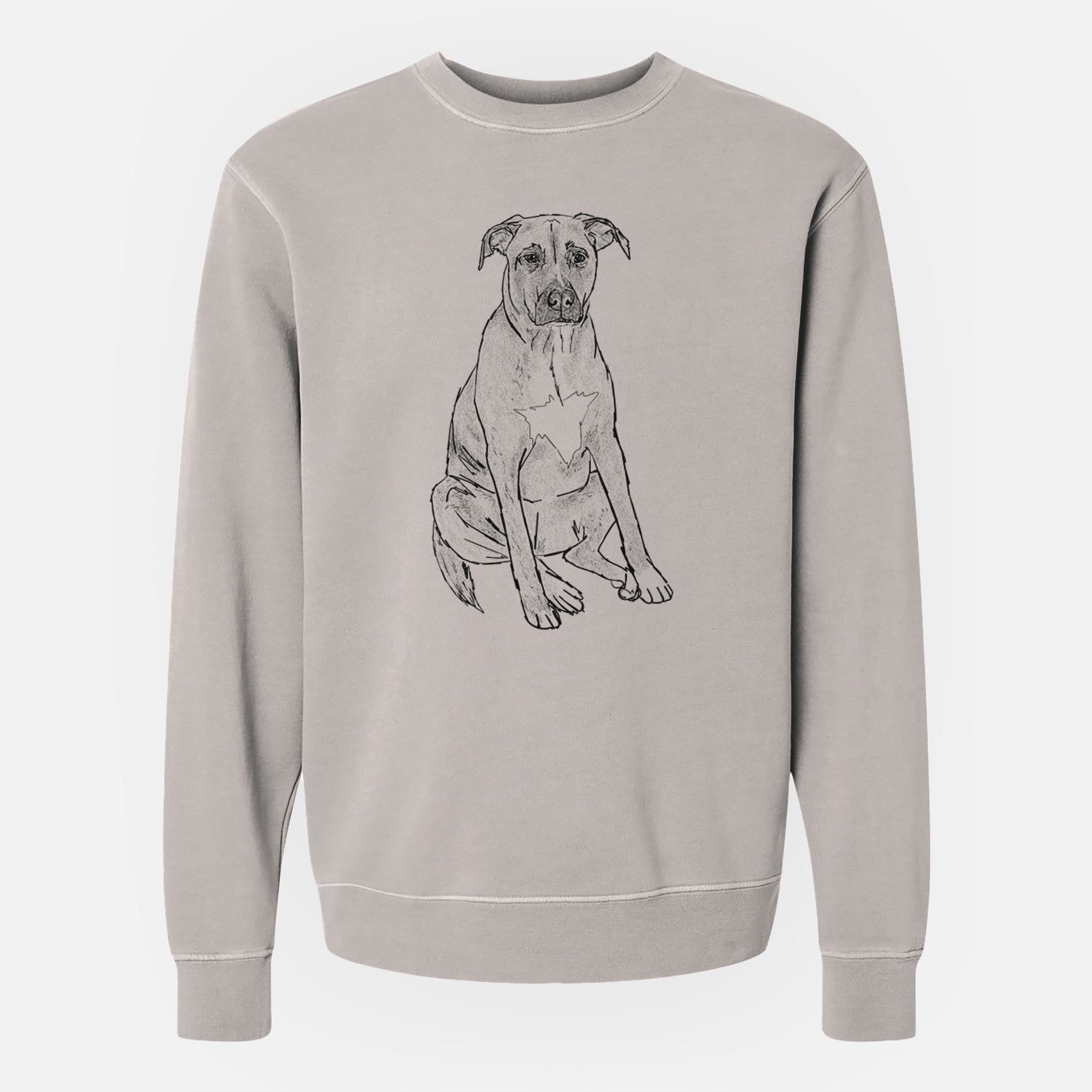 Doodled Riley the Mixed Breed - Unisex Pigment Dyed Crew Sweatshirt