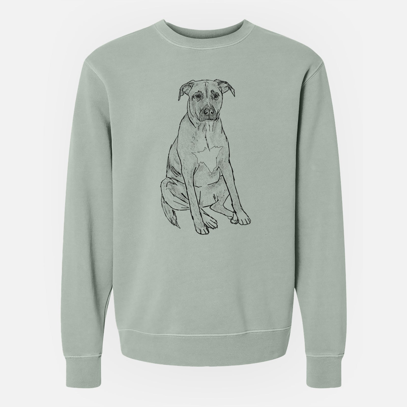 Doodled Riley the Mixed Breed - Unisex Pigment Dyed Crew Sweatshirt