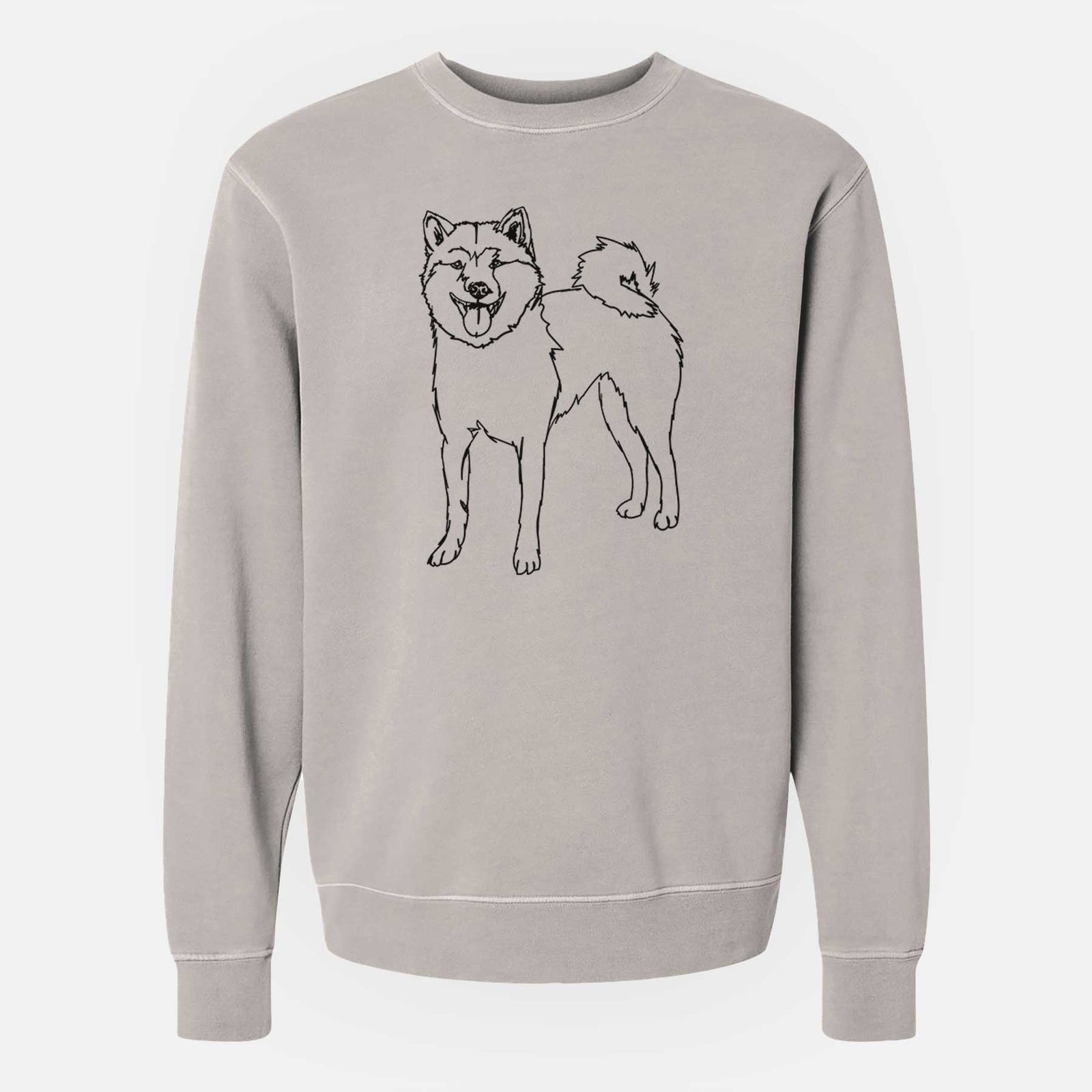 Doodled Rin the Shiba Inu - Unisex Pigment Dyed Crew Sweatshirt
