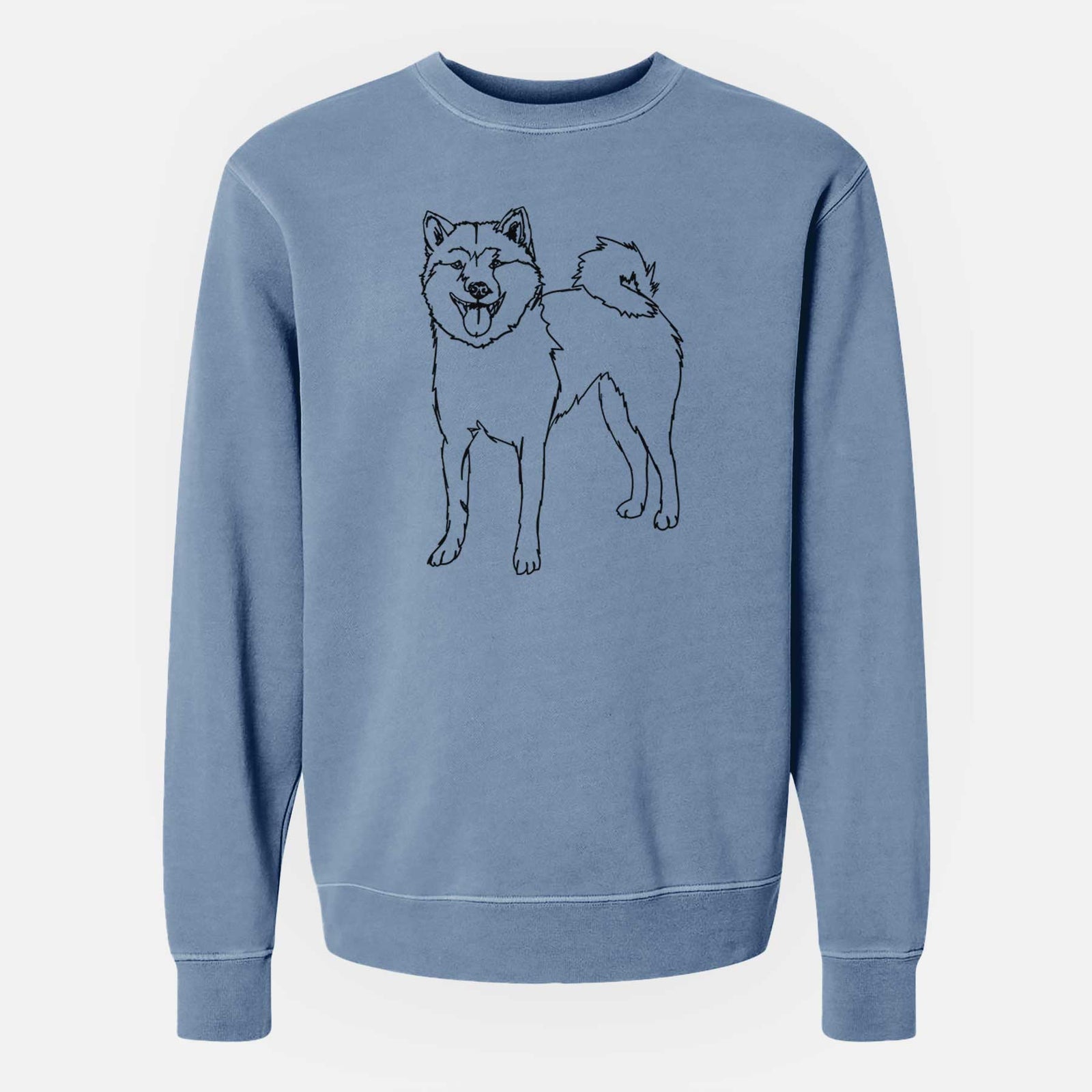 Doodled Rin the Shiba Inu - Unisex Pigment Dyed Crew Sweatshirt