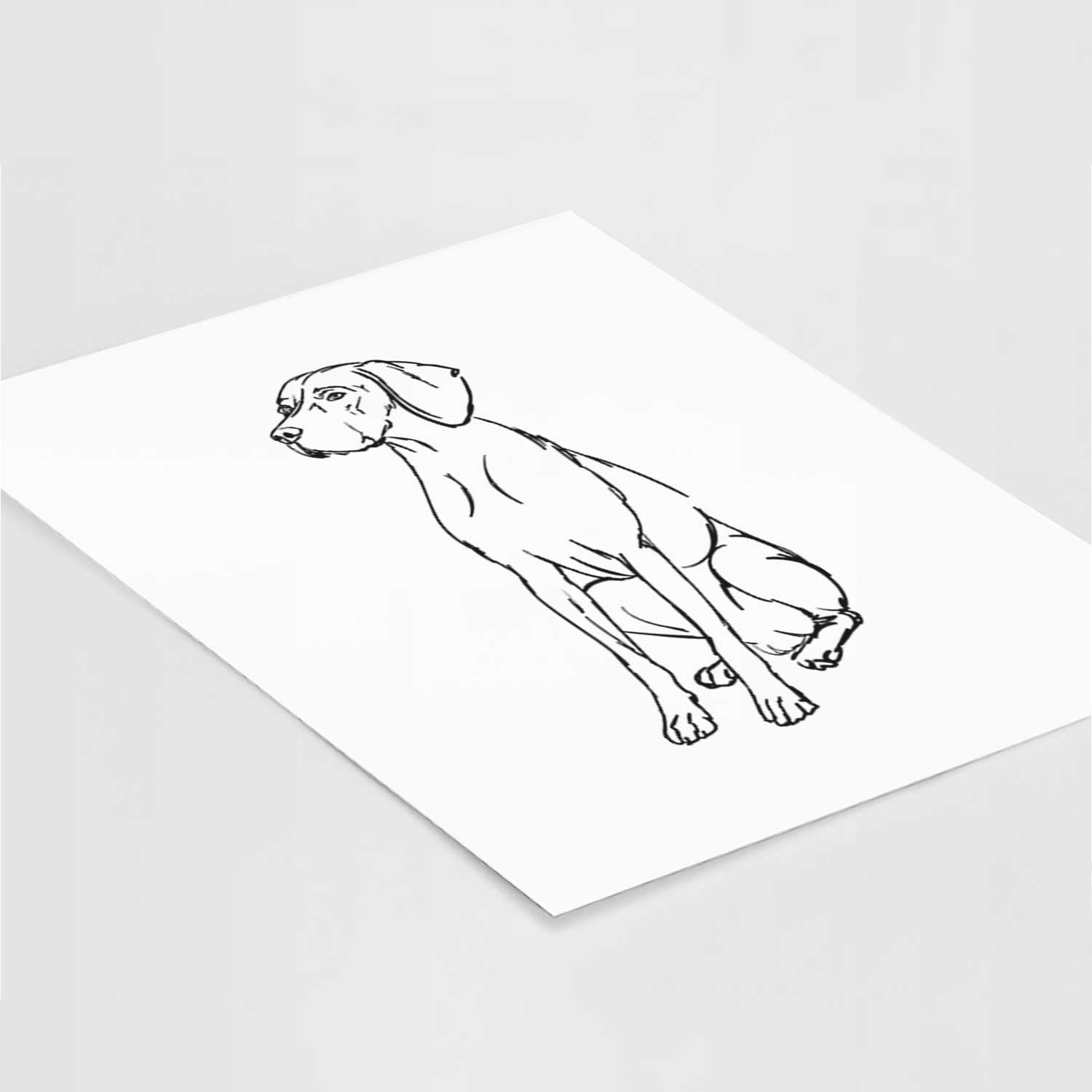 Doodled Rio the Vizsla Art Print