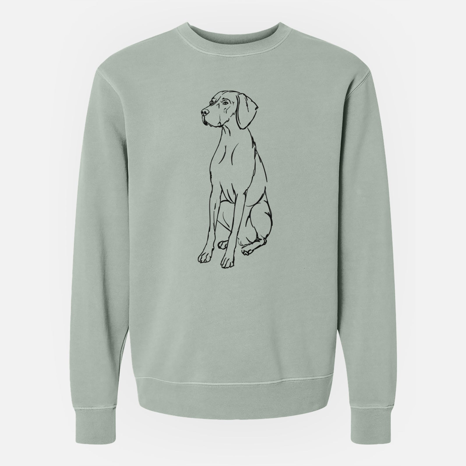 Doodled Rio the Vizsla - Unisex Pigment Dyed Crew Sweatshirt