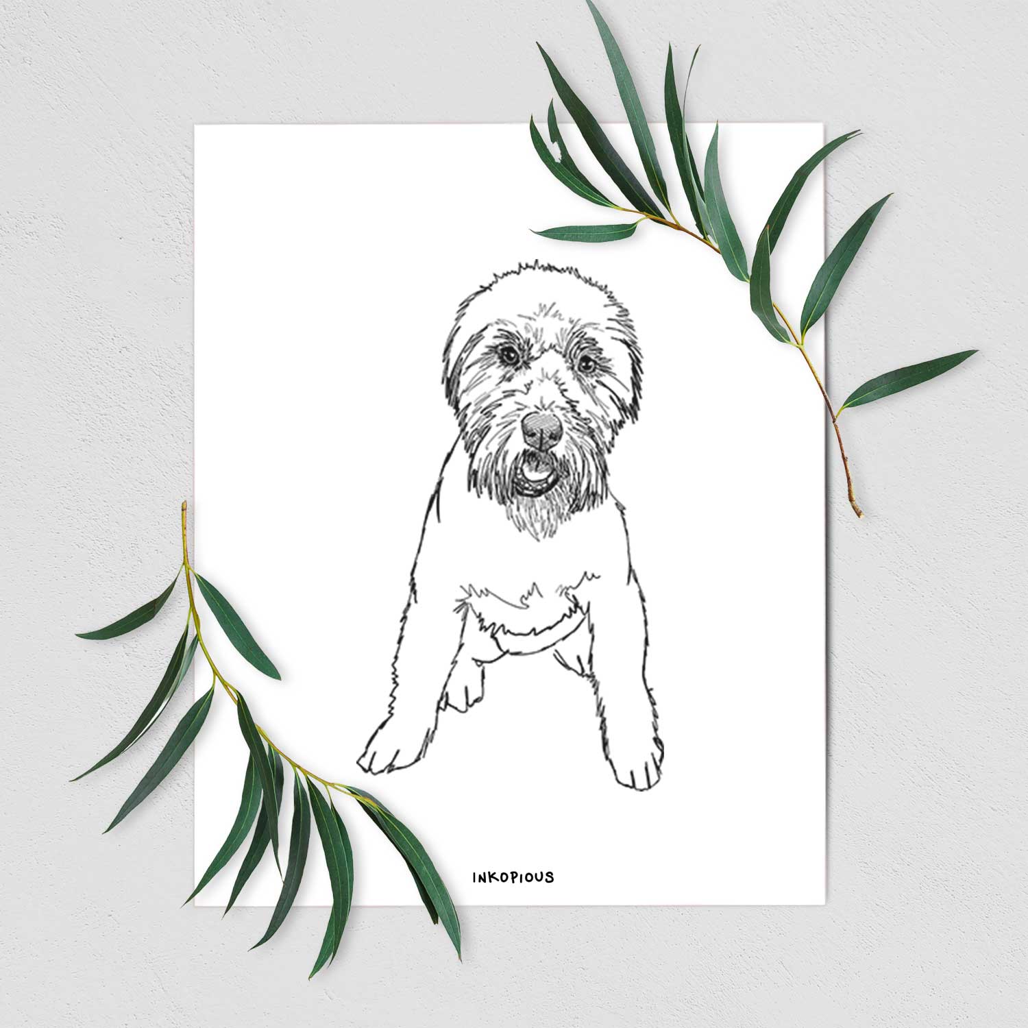 Doodled Riona the Soft Coated Wheaten Terrier Art Print