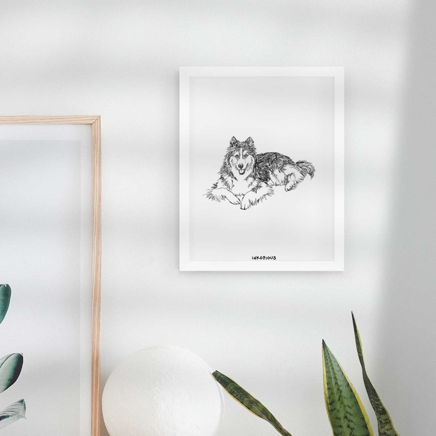 Doodled Ripley the Siberian Husky Art Print