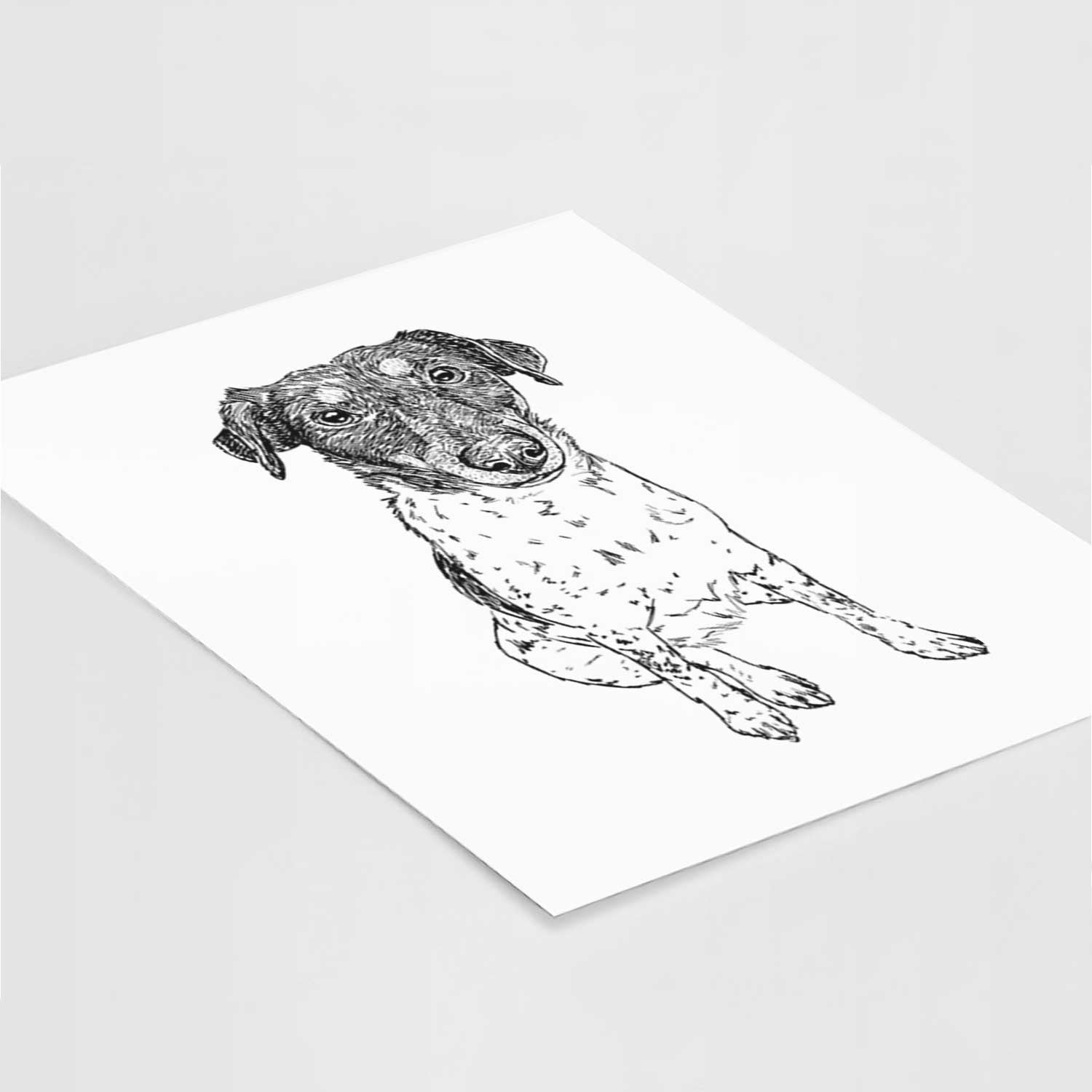 Doodled Rosie the Terrier Mix Art Print