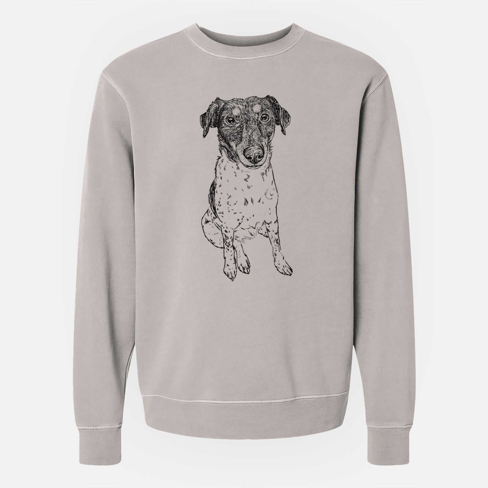 Doodled Rosie the Terrier Mix - Unisex Pigment Dyed Crew Sweatshirt