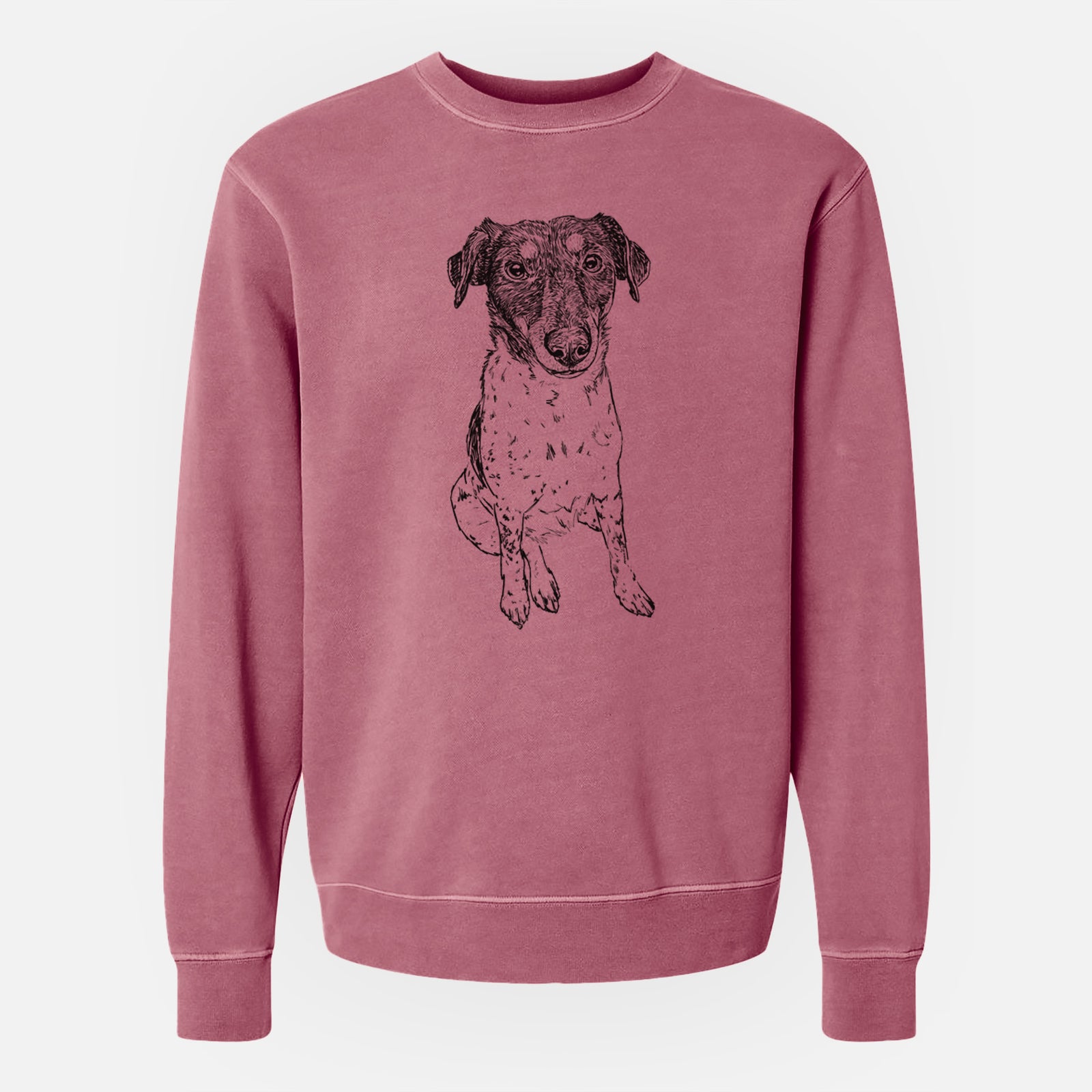 Doodled Rosie the Terrier Mix - Unisex Pigment Dyed Crew Sweatshirt