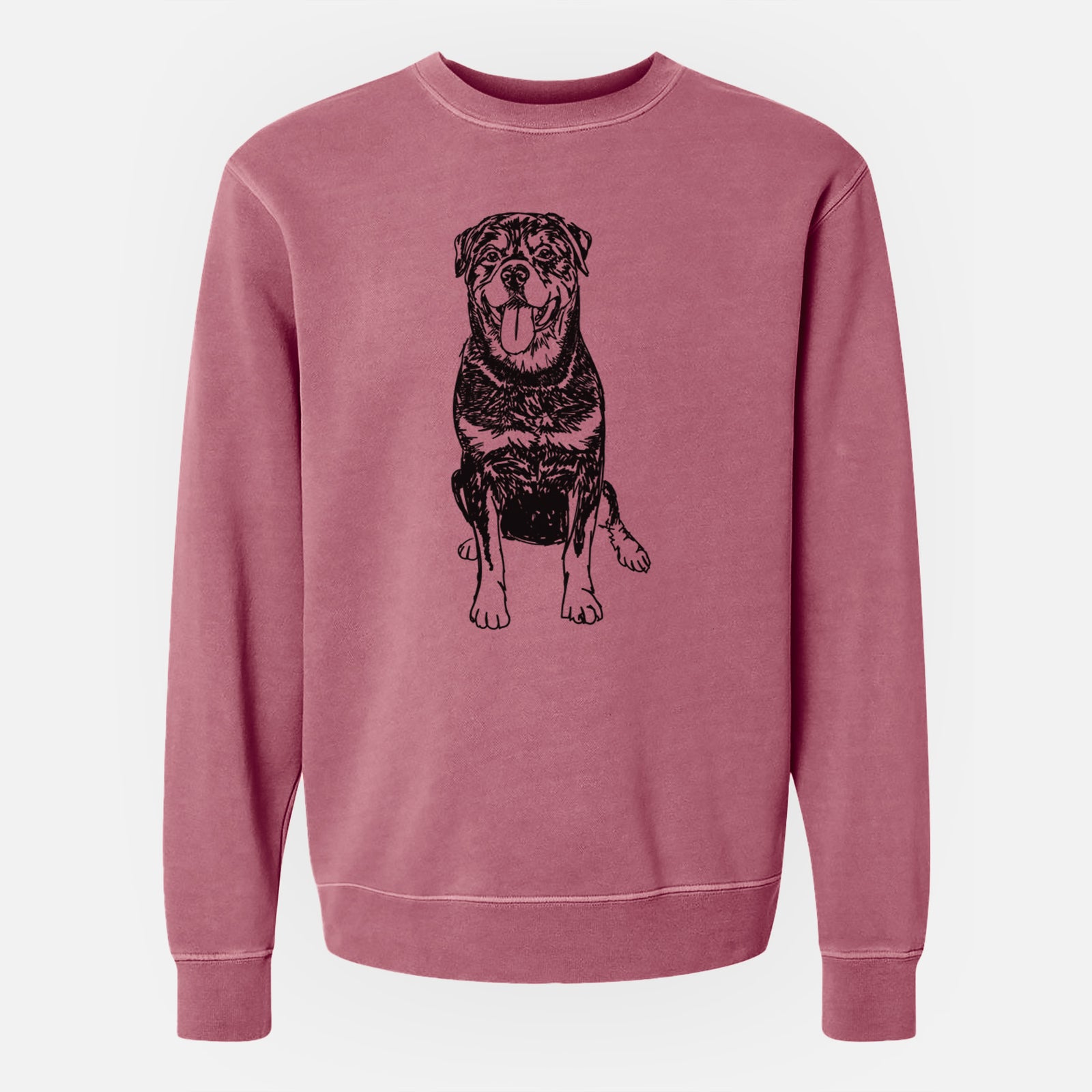 Doodled Rottweiler the - Unisex Pigment Dyed Crew Sweatshirt