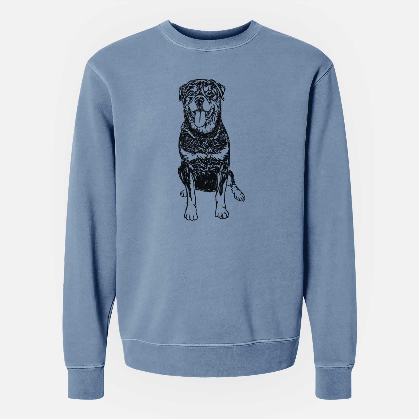 Doodled Rottweiler the - Unisex Pigment Dyed Crew Sweatshirt