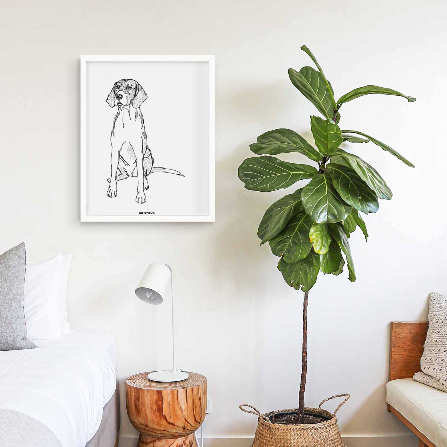 Doodled Rox the American Foxhound Art Print