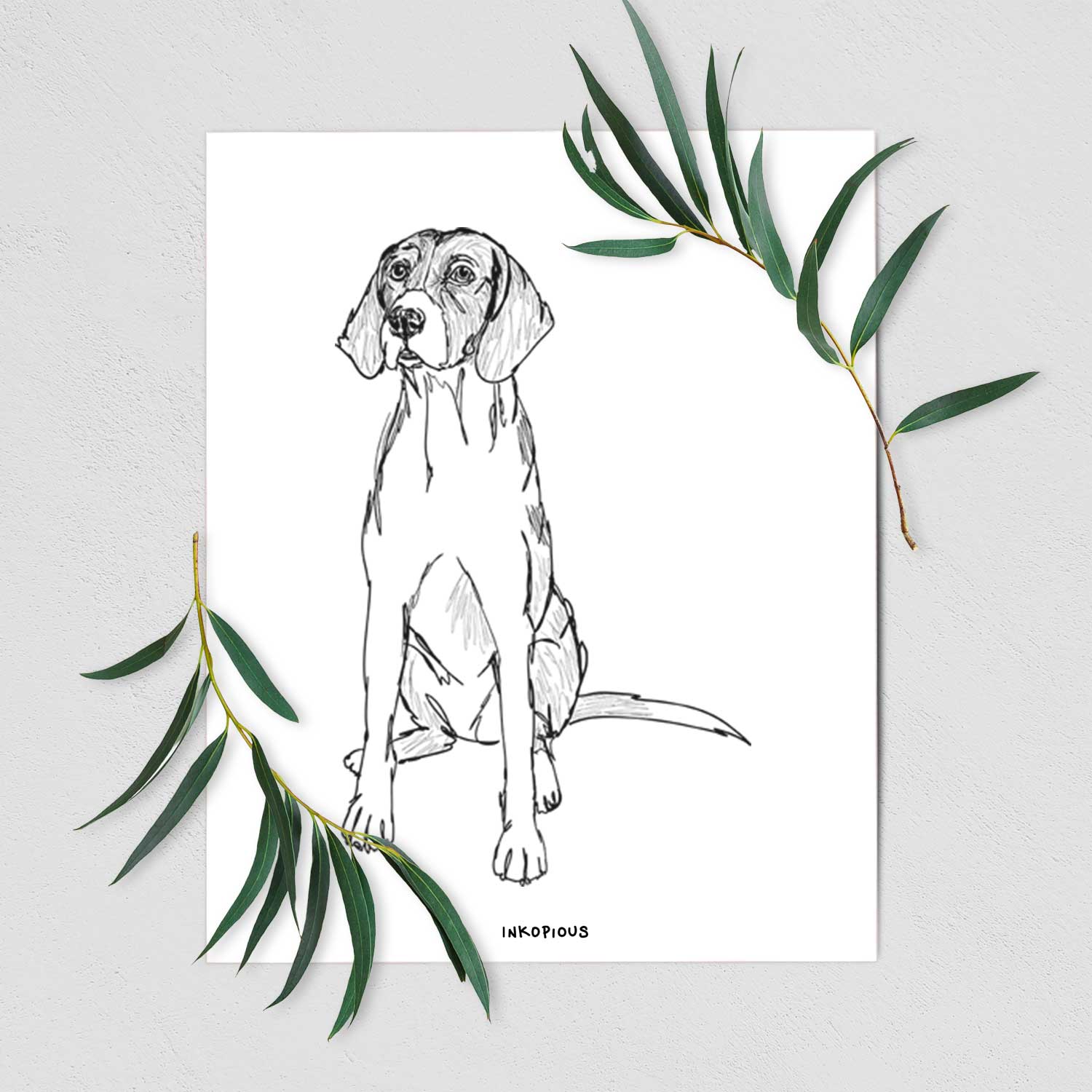 Doodled Rox the American Foxhound Art Print