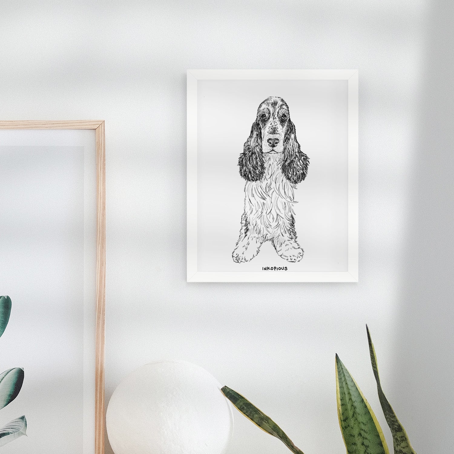 Doodled Rupert the Cocker Spaniel Art Print