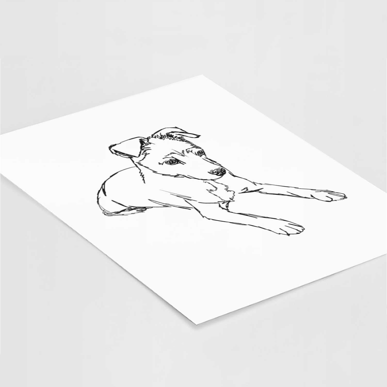 Doodled Rusty the Mixed Breed Art Print