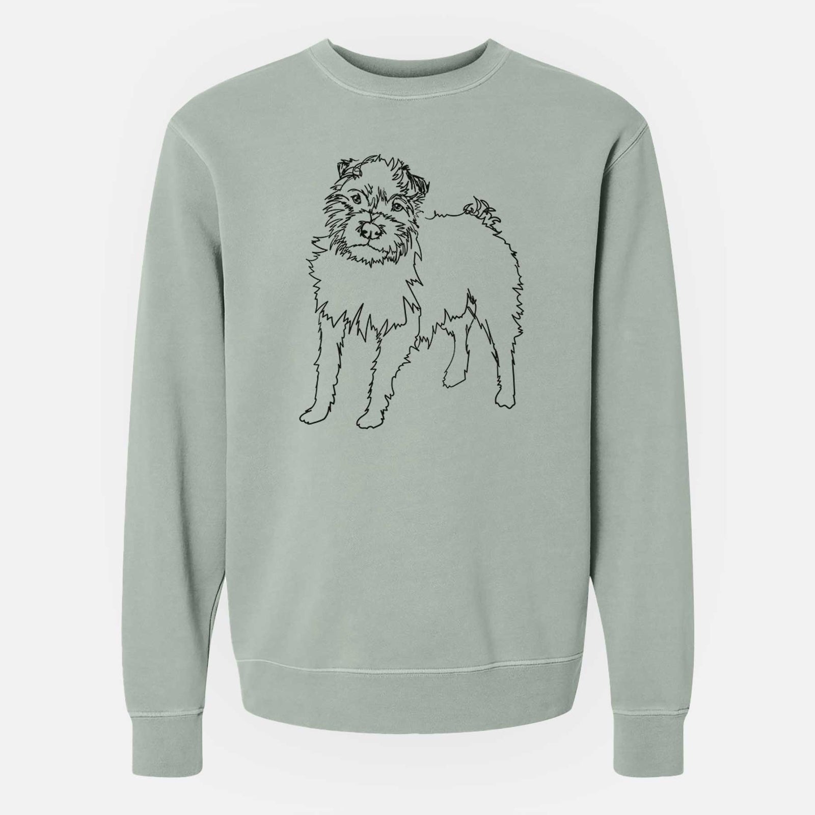 Doodled Sally the Jack Russell Terrier - Unisex Pigment Dyed Crew Sweatshirt