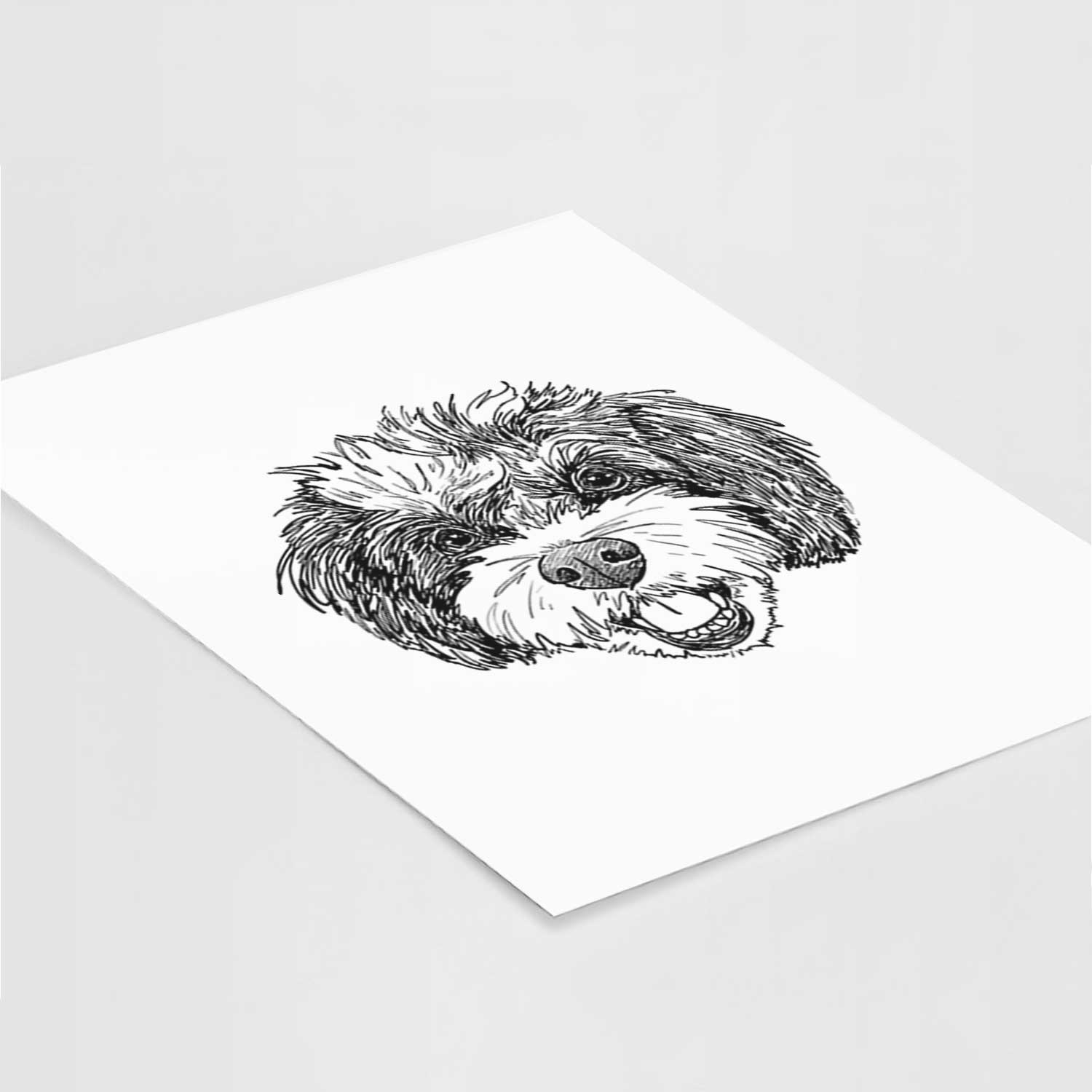 Doodled Santana Banana the Bichon Poodle Art Print