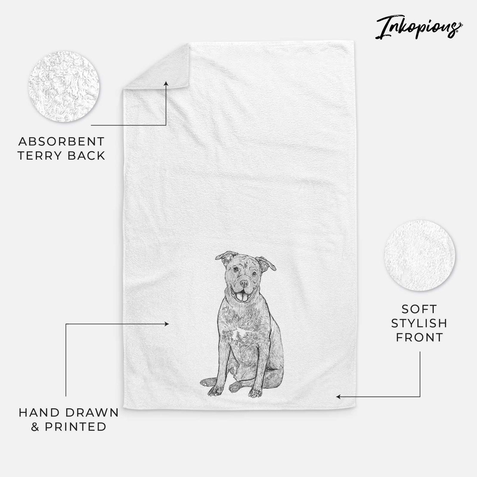 Doodled Sasha the Cane Corso Decorative Hand Towel